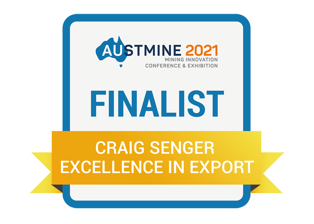 Badge labelled Metallurgical Systems Finalist in Austmine 2021 Awards