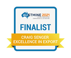 Austmine 2021 Award Badge Craig Senger Excellence in Export Finalist